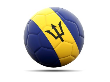 barbados bayrağı ile futbol