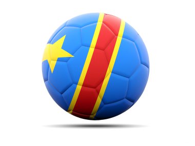 Kongo Demokratik Cumhuriyeti bayrağı ile futbol