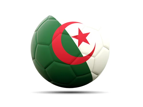 Football avec drapeau d'algérie — Photo