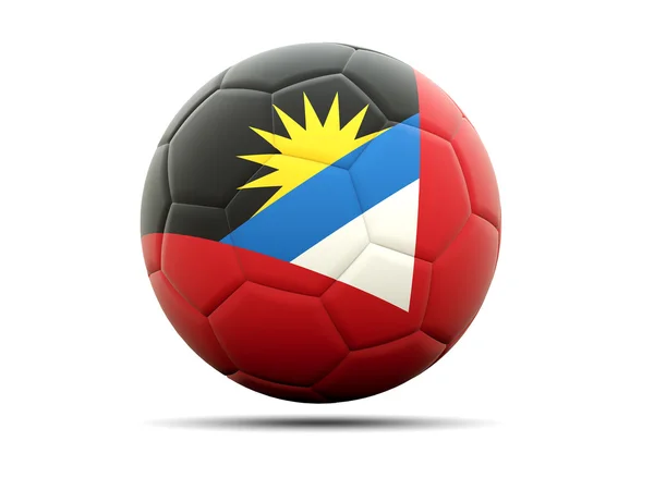Fútbol con bandera de antigua y barbuda — Foto de Stock