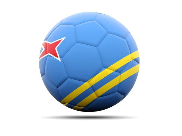 Football with flag of aruba — Stock Photo, Image