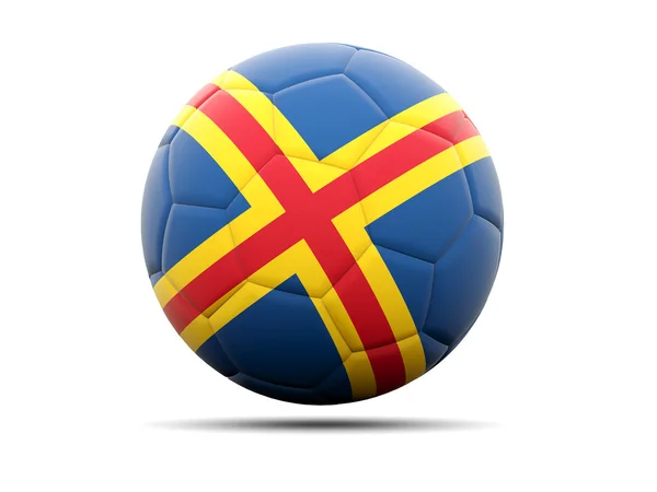 Fotboll med flagga Åland — Stockfoto