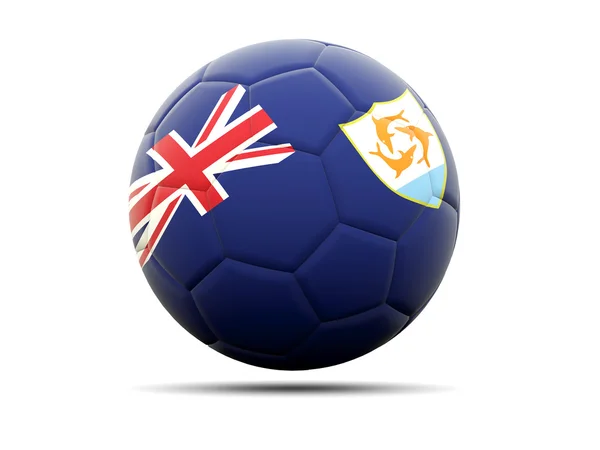Fotboll med flagga anguilla — Stockfoto