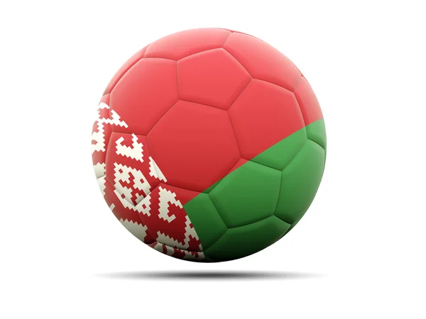 Fotboll med flagga Vitryssland — Stockfoto