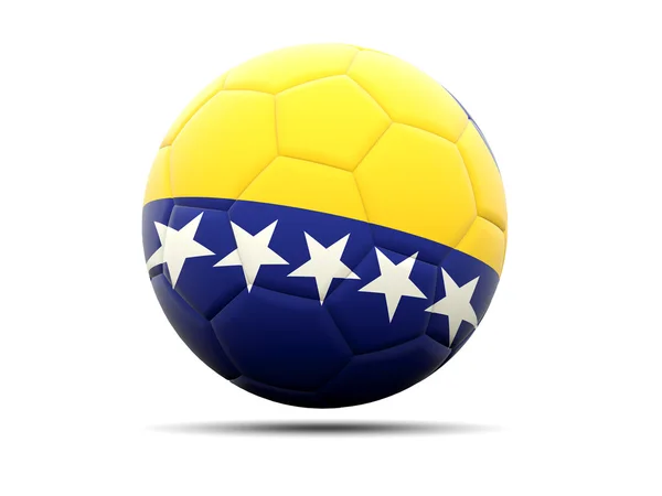 足球与波斯尼亚和黑塞哥维那国旗 — 图库照片