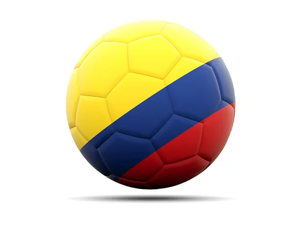 Fotboll med flagga colombia — Stockfoto