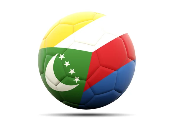 Futebol com bandeira de comorbios — Fotografia de Stock