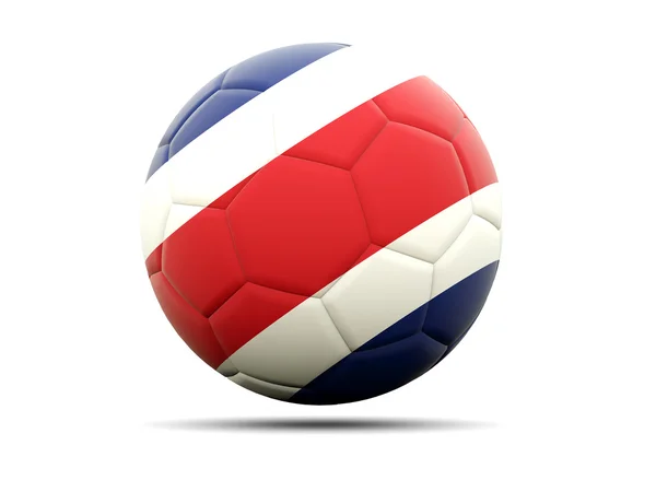 Voetbal met vlag van costa rica — Stockfoto