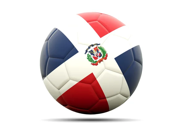 Football with flag of dominican republic — Stock Photo, Image