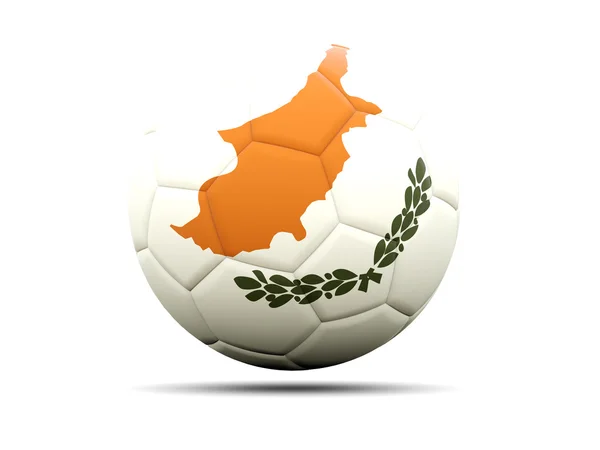 Fußball mit der Flagge Zyperns — Stockfoto