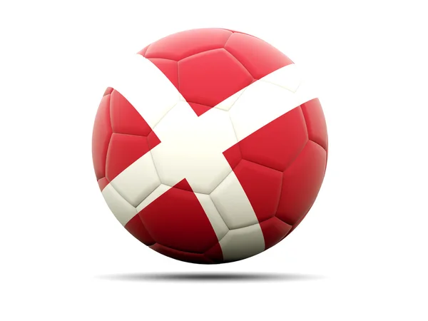 Fotboll med flagga Danmark — Stockfoto