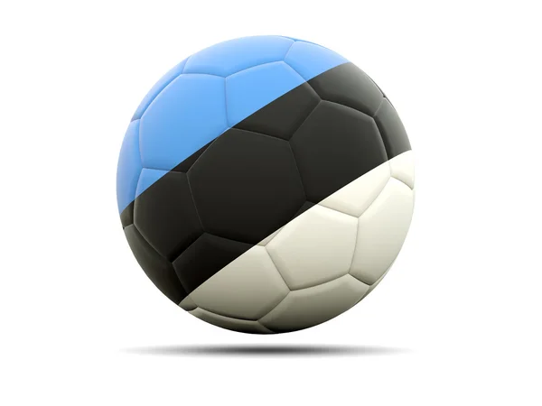 Piłka nożna z banderą Estonii — Zdjęcie stockowe