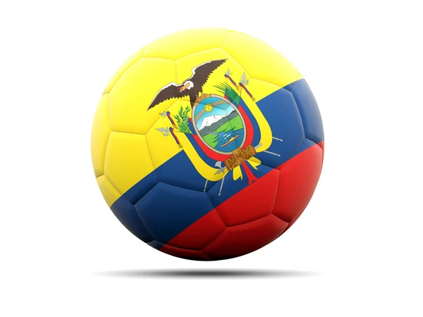 Fotboll med flagga ecuador — Stockfoto