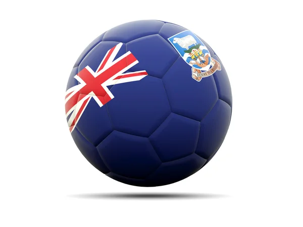 Voetbal met de vlag van de Falklandeilanden — Stockfoto