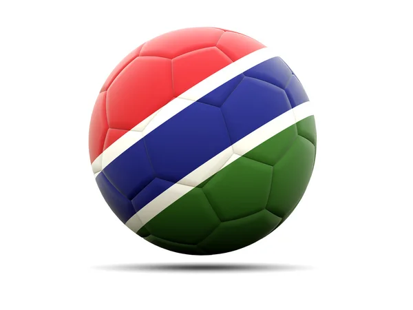 Fútbol con bandera de Gambia — Foto de Stock