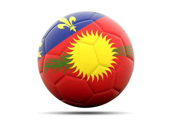 Fußball mit Flagge von Guadeloupe — Stockfoto