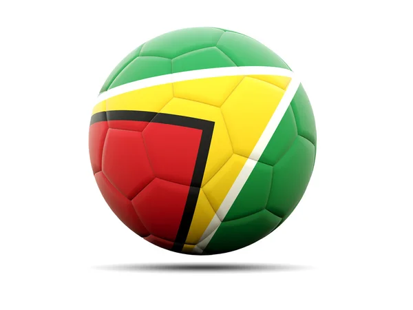 Футбол с флагом Гайаны — стоковое фото