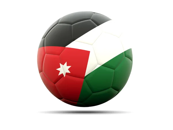 Football avec drapeau de jordanie — Photo