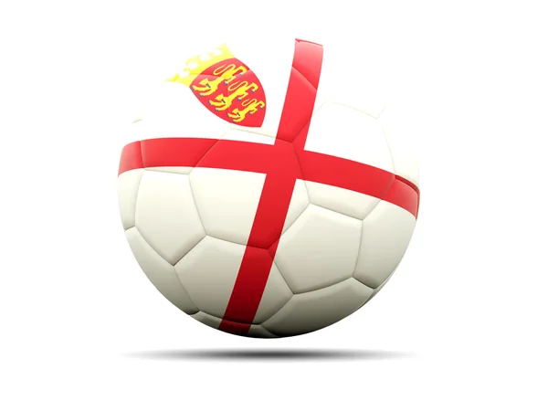 Football with flag of jersey — Stock Photo, Image