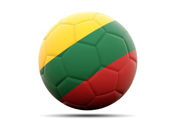 Ποδόσφαιρο με σημαία της Λιθουανίας — Φωτογραφία Αρχείου
