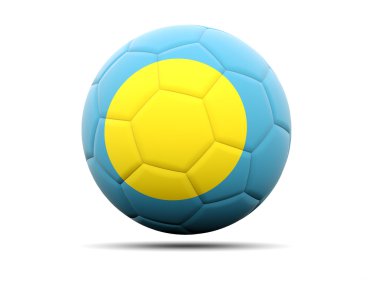 palau Cumhuriyeti bayrağı ile futbol