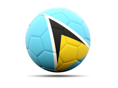 saint lucia bayrağı ile futbol