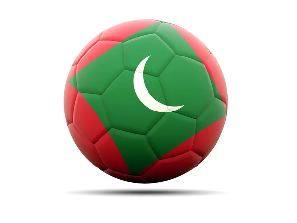 Футбол с флагом Мальдив — стоковое фото