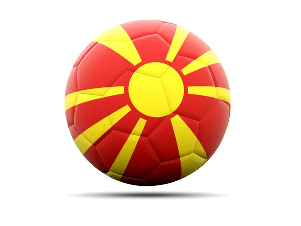 Futebol com bandeira de macedonia — Fotografia de Stock