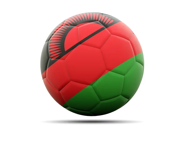 Fútbol con bandera de Malawi — Foto de Stock