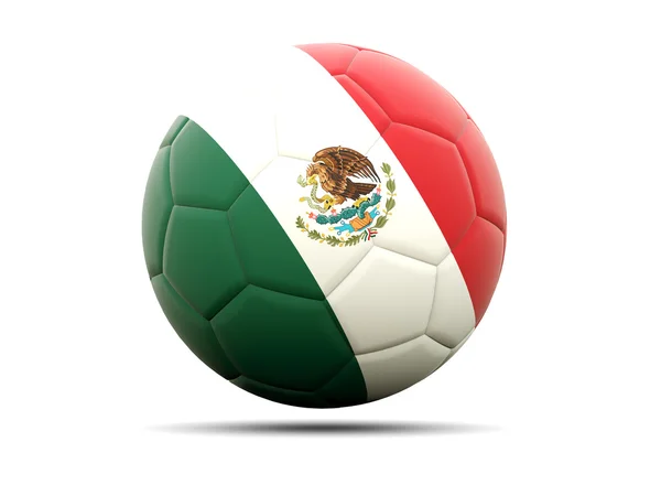 Fútbol con bandera de México — Foto de Stock