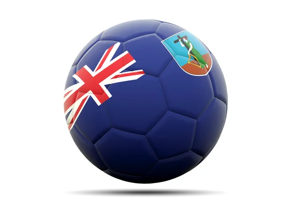 Football with flag of montserrat — Stock Photo, Image