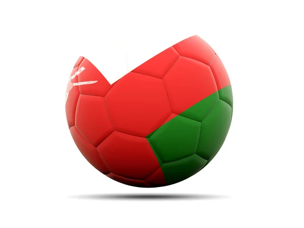 Fútbol con bandera de Omán — Foto de Stock