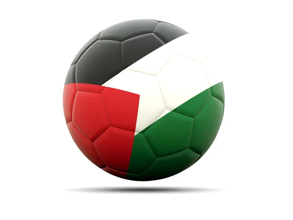 Fútbol con bandera del territorio palestino — Foto de Stock