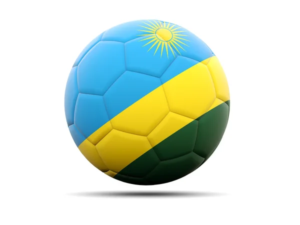 Fotboll med flagga rwanda — Stockfoto