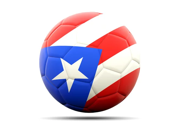 Calcio con bandiera del Porto Rico — Foto Stock