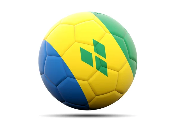 Football avec drapeau de saint Vincent et les grenadines — Photo