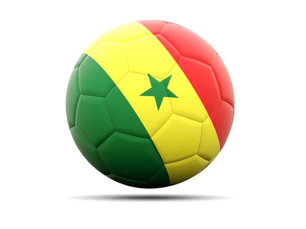 Ποδόσφαιρο με σημαία της Σενεγάλης — Φωτογραφία Αρχείου