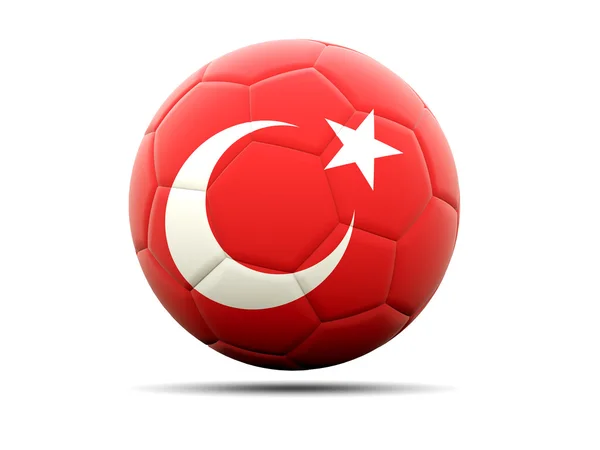 Fotboll med flagga Turkiet — Stockfoto