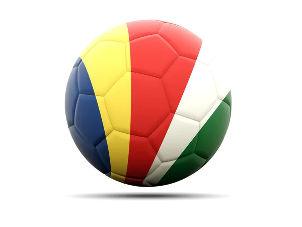 Fotbal s vlajkou Seychely — Stock fotografie