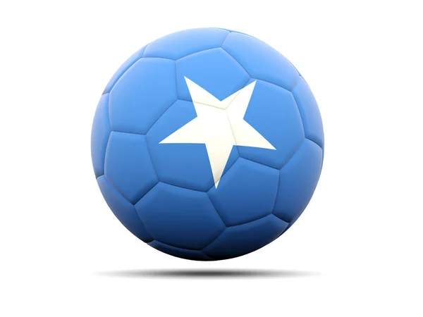 Voetbal met vlag van Somalië — Stockfoto