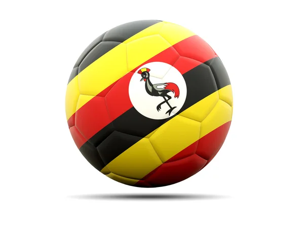 Fotboll med flaggan i uganda — Stockfoto