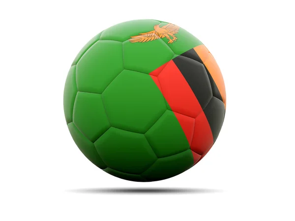 Fotboll med flagga zambia — Stockfoto