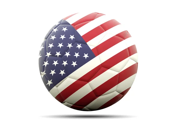 Futebol com bandeira dos estados unidos da América — Fotografia de Stock