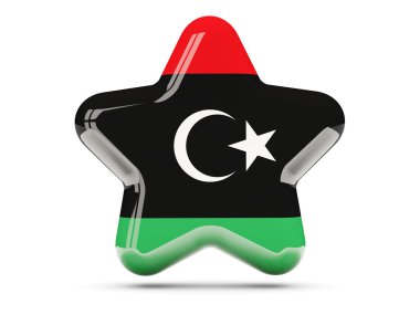 Yıldız simgesi ile libya bayrağı