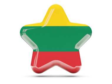 Yıldız simgesi ile Litvanya bayrağı