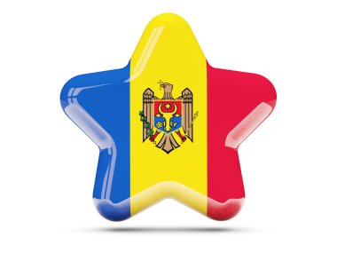 Yıldız simgesi ile moldova Cumhuriyeti bayrağı