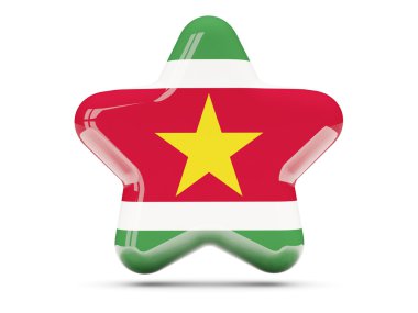 Yıldız simgesi ile Surinam Cumhuriyeti bayrağı