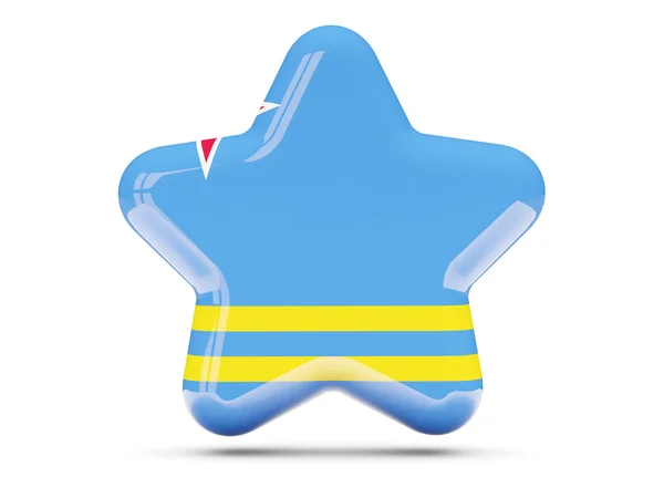 Icono de estrella con bandera de aruba — Foto de Stock