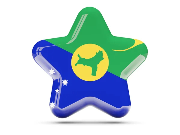 Icono estrella con bandera de la isla de Navidad — Foto de Stock