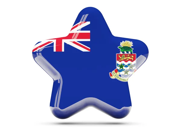 Icona stella con bandiera delle isole Cayman — Foto Stock